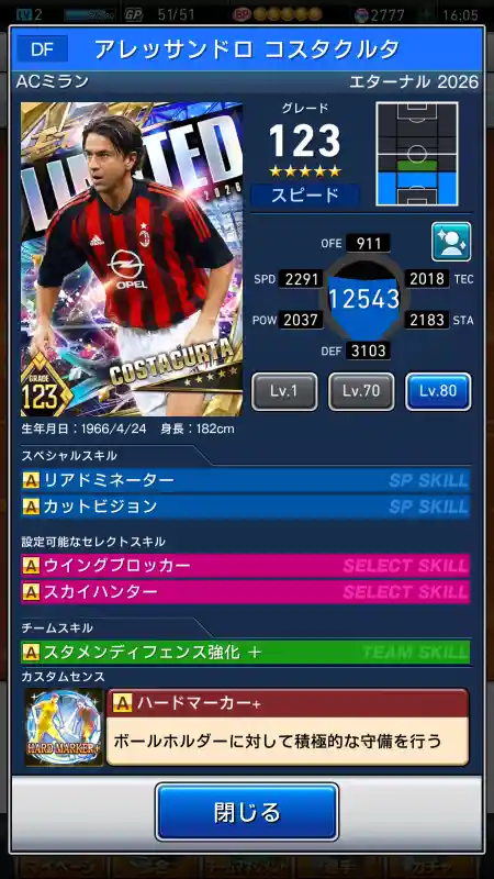 アレッサンドロコスタクルタ ミラン